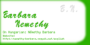 barbara nemethy business card