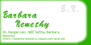 barbara nemethy business card